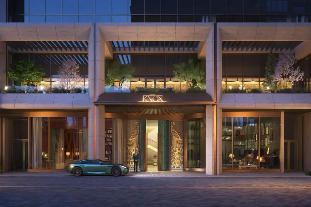 Knox auberge hotel rendering of entrance